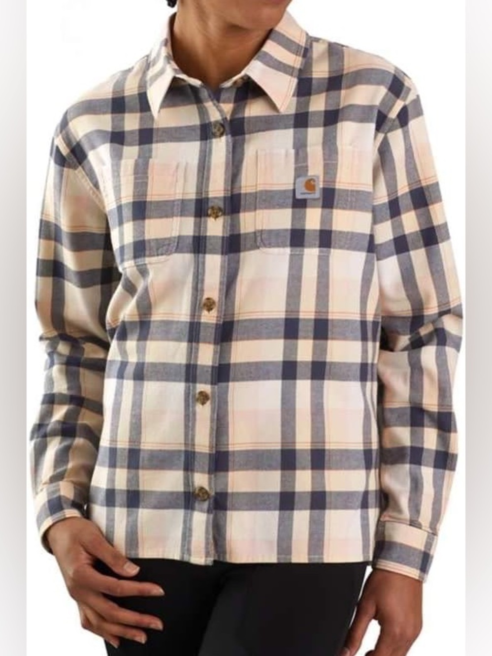 Carhartt Womens Midweight Flannel Long Sleeve Plaid Shirt Medium Rugged Flex